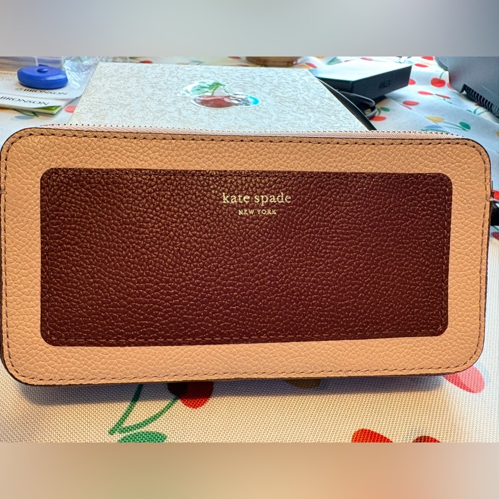 Kate Spade Maroon and Beige Crossbody NWOT